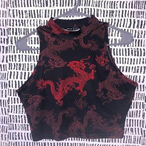 SHEIN Dragon Print Crop Top